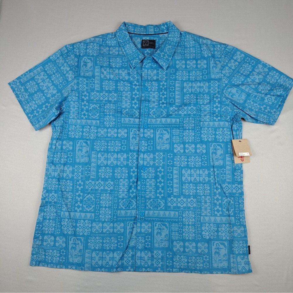 Magpul Kaneohe Short Sleeve Shirt 3XL Blue Tribal Hula Girl Aloha Cotton Blend